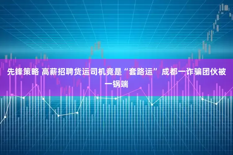 先锋策略 高薪招聘货运司机竟是“套路运” 成都一诈骗团伙被一锅端